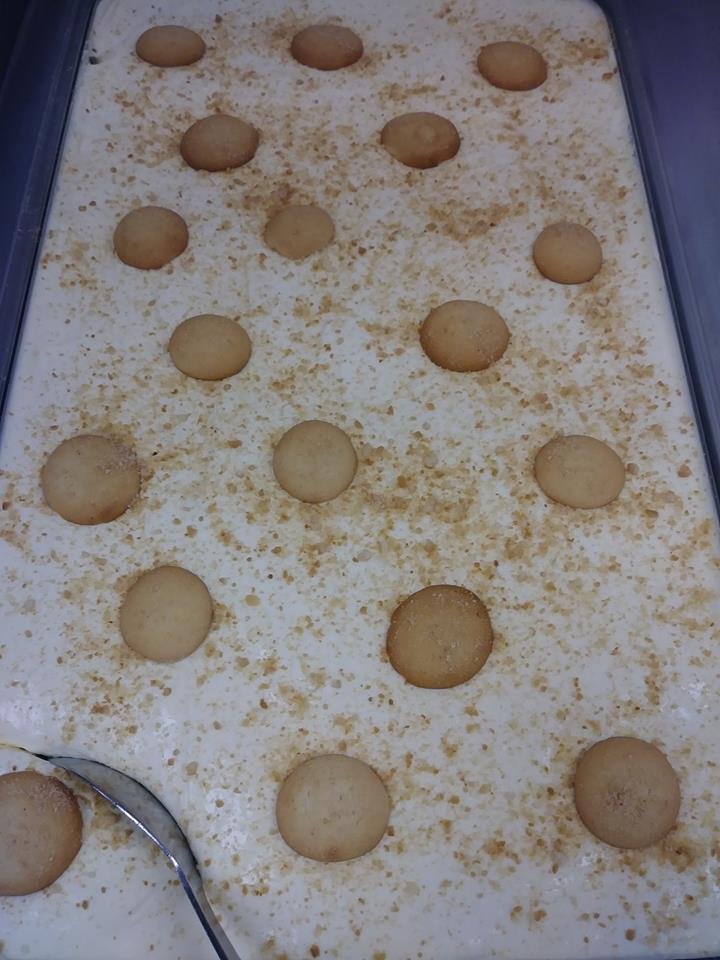 Southern sides listed beside fried chicken and rolls.